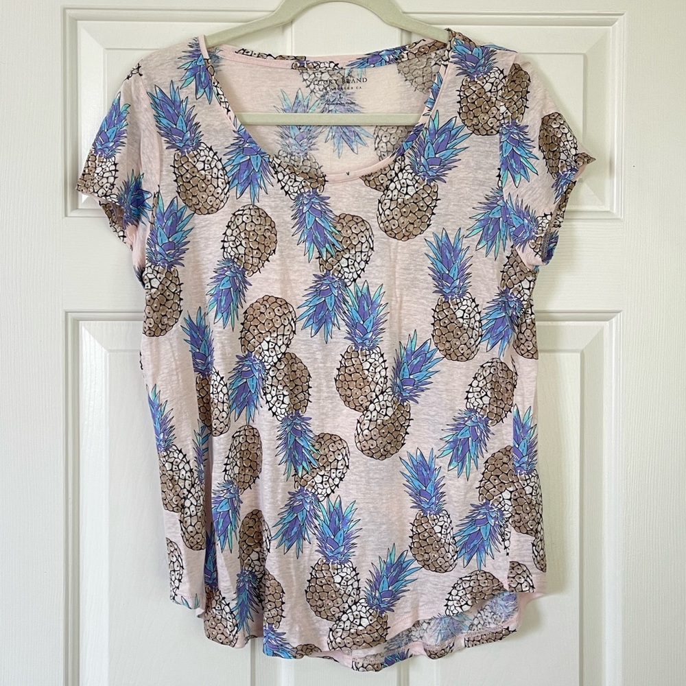 Lucky Brand pineapple linen tee